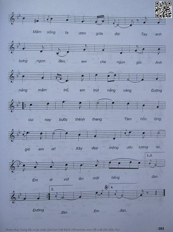 Page 2 of the piano sheet music PDF - Cung đàn mùa xuân by Cao Việt Bách