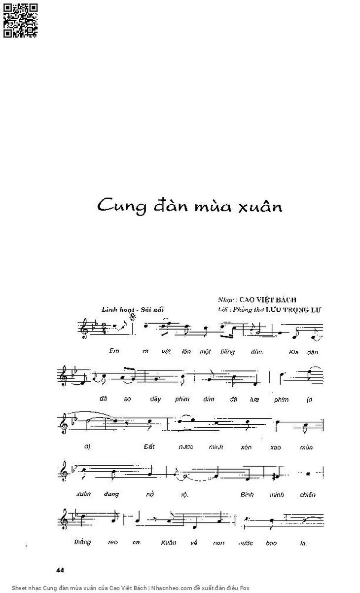 Page 3 of the piano sheet music PDF - Cung đàn mùa xuân by Cao Việt Bách