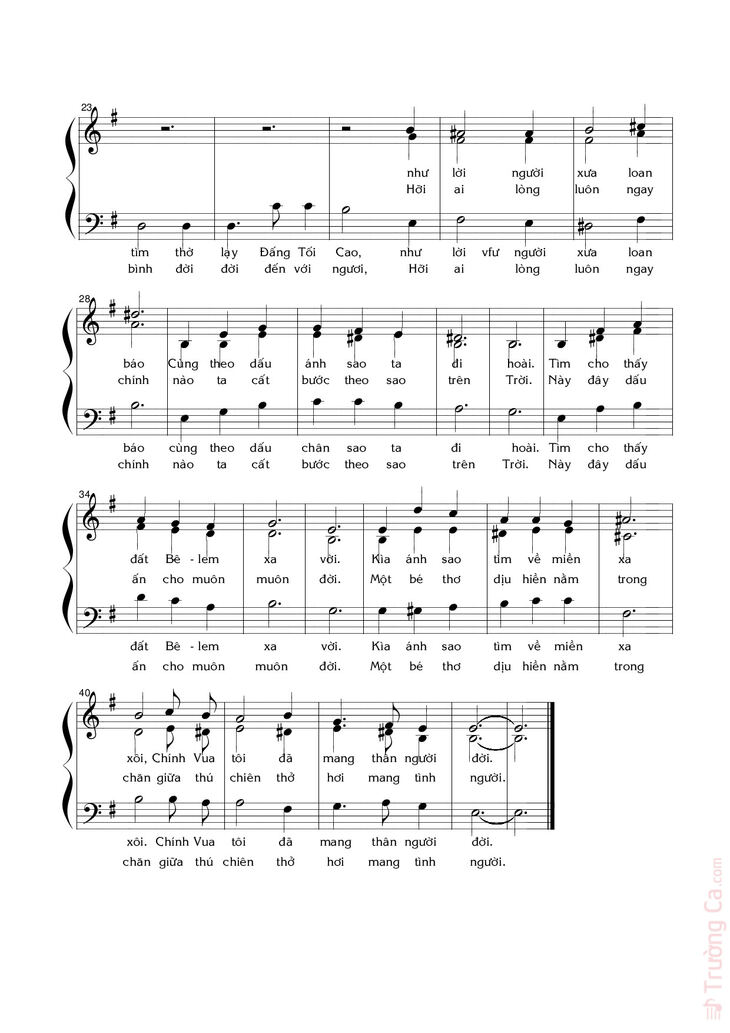 Page 2 of the piano sheet music PDF - Theo ánh Sao by Nguyễn Bách