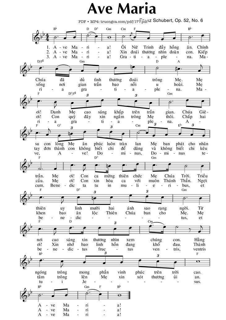 Page 4 of the piano sheet music PDF - Ave Maria by Franz Schubert