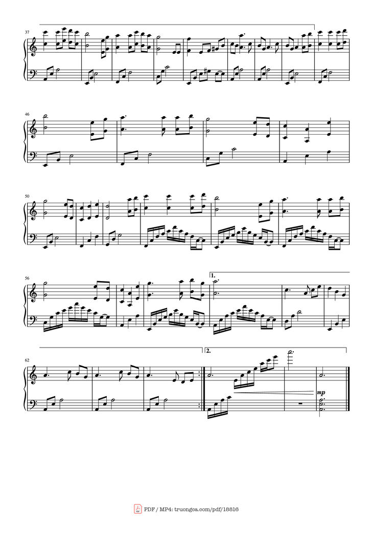 Page 2 of the piano sheet music PDF - Nhật Ký Của Mẹ sheet Piano solo by Nguyễn Văn Chung