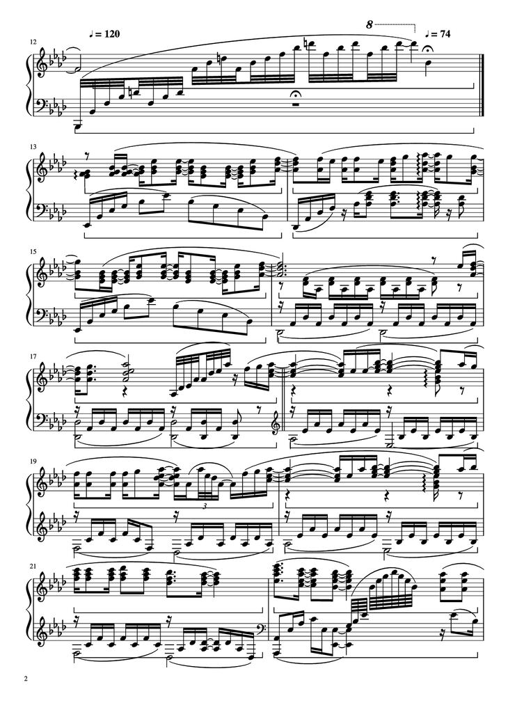 Page 2 of the piano sheet music PDF Piano - Let It Go (Disney