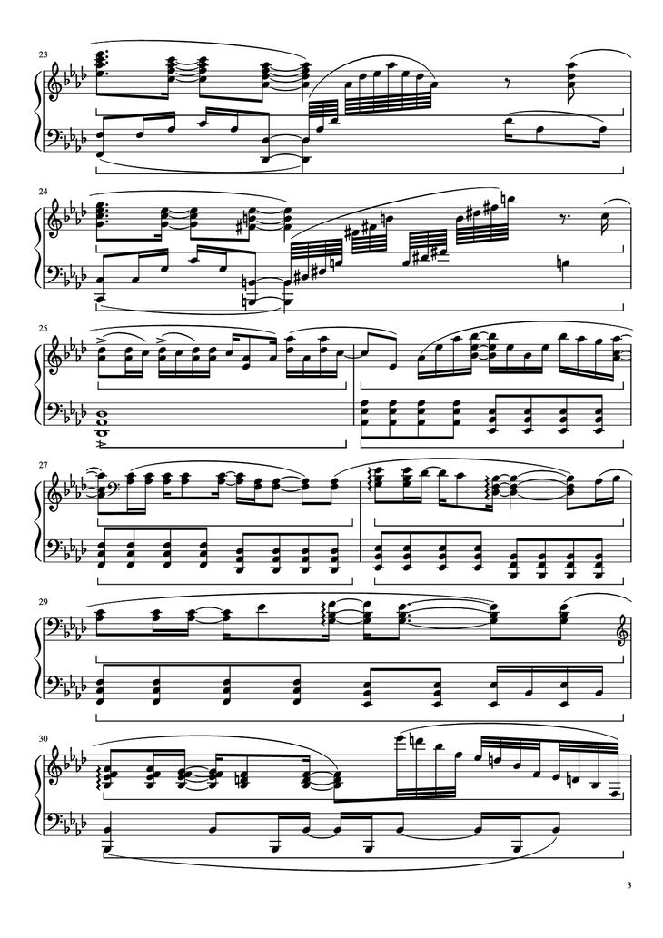 Page 3 of the piano sheet music PDF Piano - Let It Go (Disney