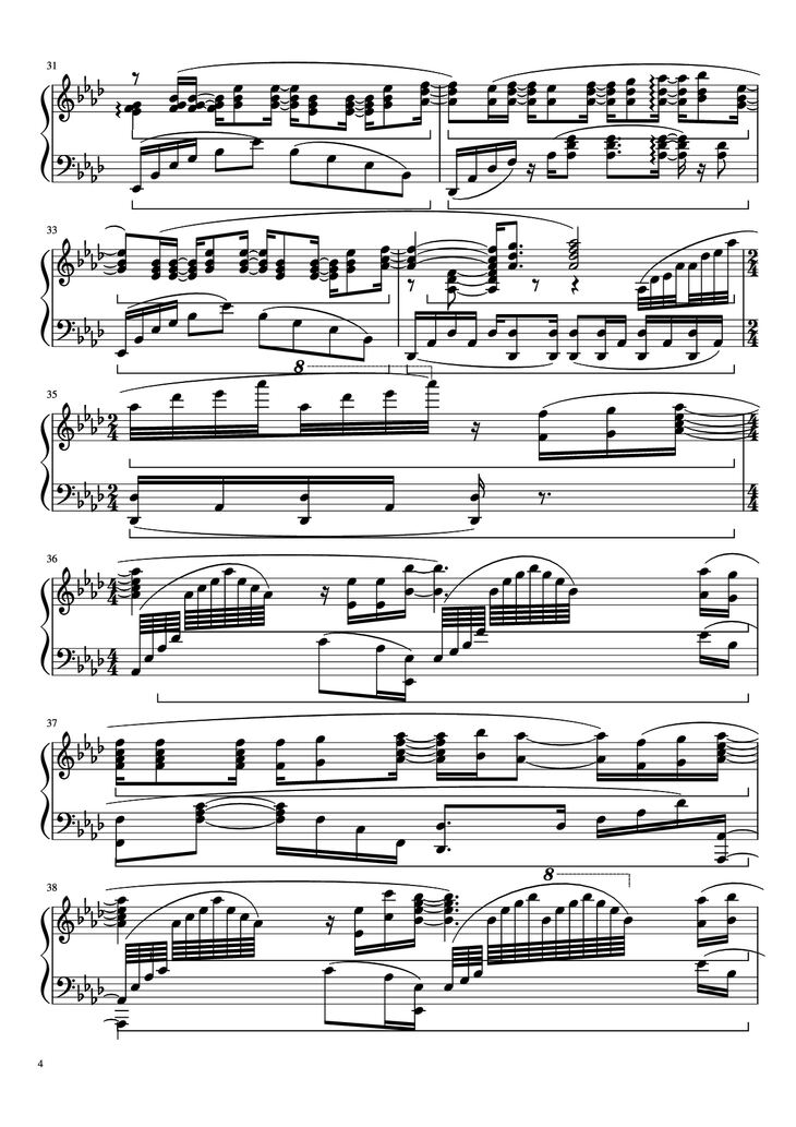 Page 4 of the piano sheet music PDF Piano - Let It Go (Disney