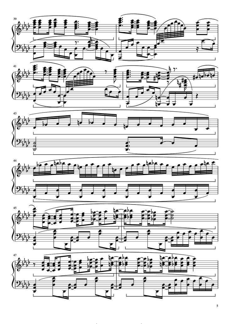 Page 5 of the piano sheet music PDF Piano - Let It Go (Disney