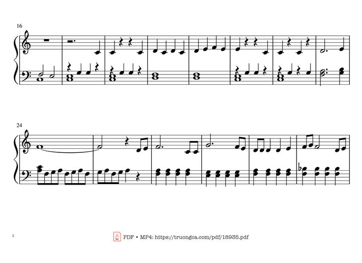 Page 2 of the piano sheet music PDF Piano - Let It Go Piano (kid) by C. Beck