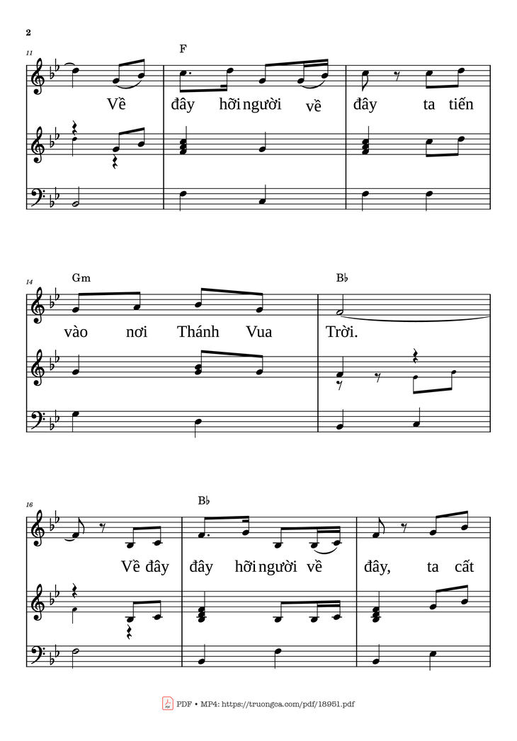 Page 2 of the piano sheet music PDF - Về đây Hỡi Người Piano đệm hát by Lan Thanh