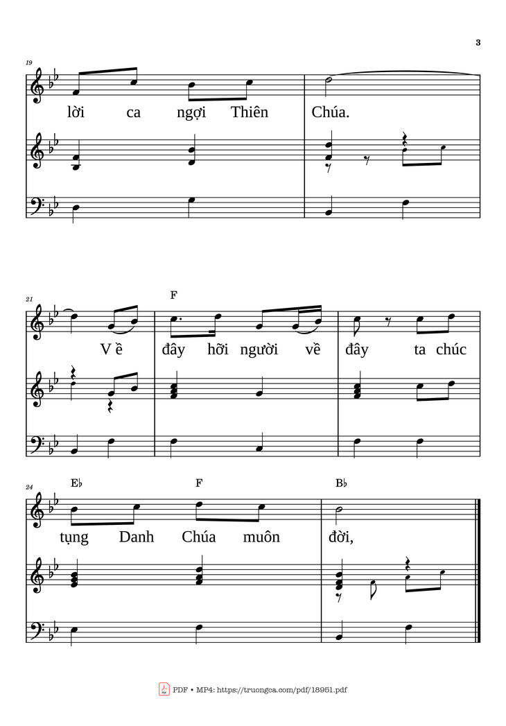 Page 3 of the piano sheet music PDF - Về đây Hỡi Người Piano đệm hát by Lan Thanh