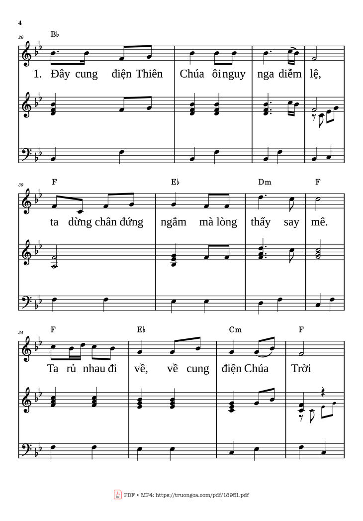 Page 4 of the piano sheet music PDF - Về đây Hỡi Người Piano đệm hát by Lan Thanh