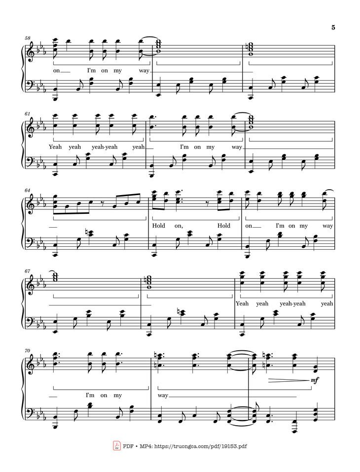 Page 5 of the piano sheet music PDF - APT Rosé Sheet Piano by ROSÉ
