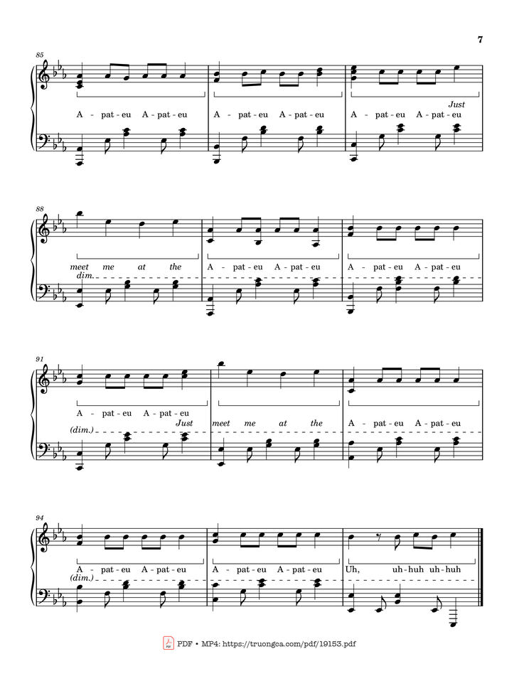 Page 7 of the piano sheet music PDF - APT Rosé Sheet Piano by ROSÉ