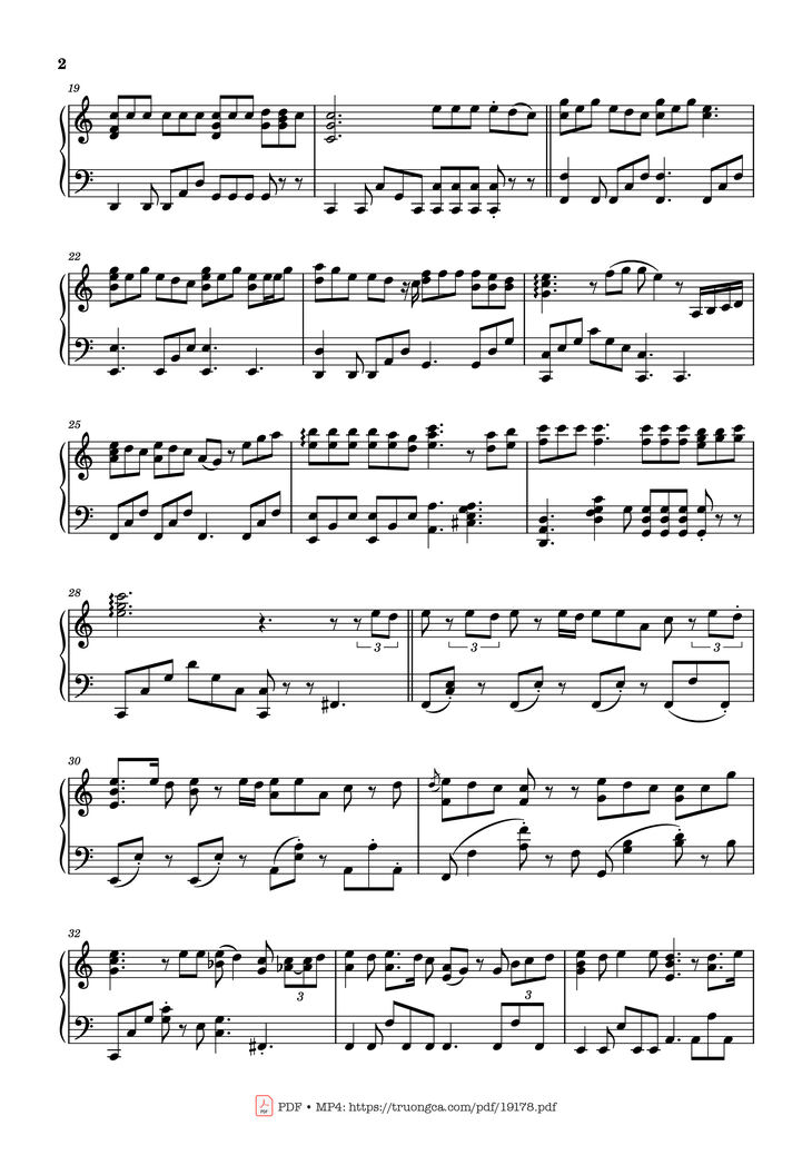 Page 2 of the piano sheet music PDF - Chuyện Đôi Ta Sheet Piano by Emcee L