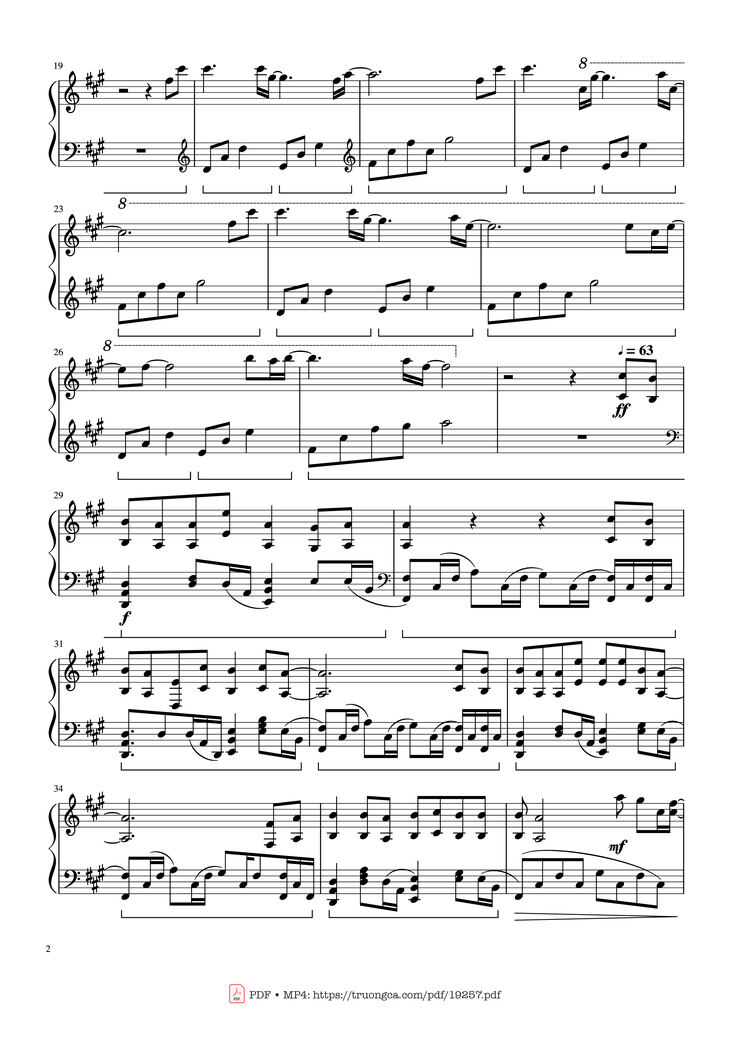 Page 2 of the piano sheet music PDF - Call of silence Sheet Piano by Hiroyuki Sawano