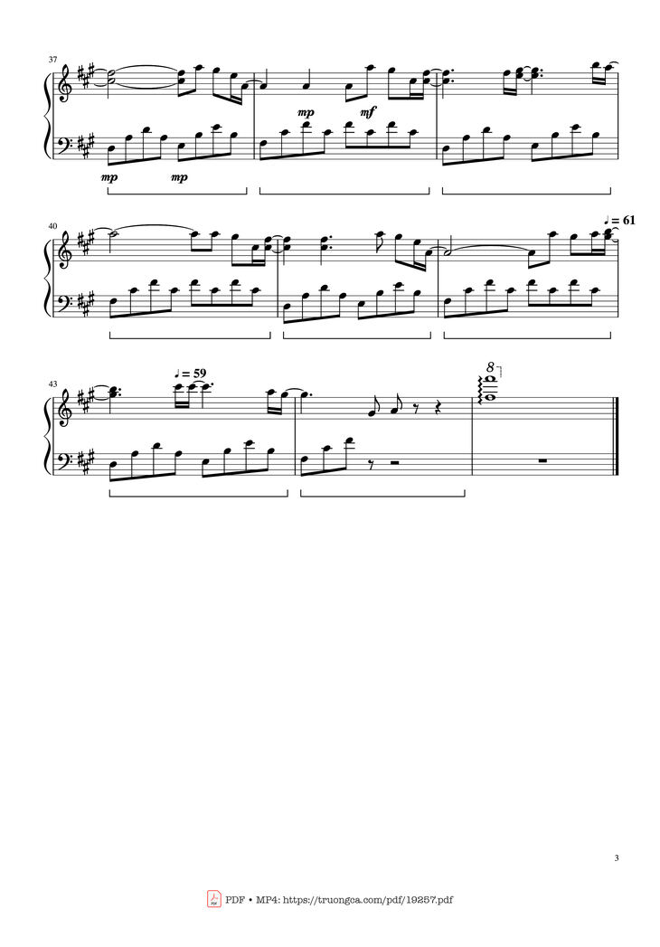 Page 3 of the piano sheet music PDF - Call of silence Sheet Piano by Hiroyuki Sawano