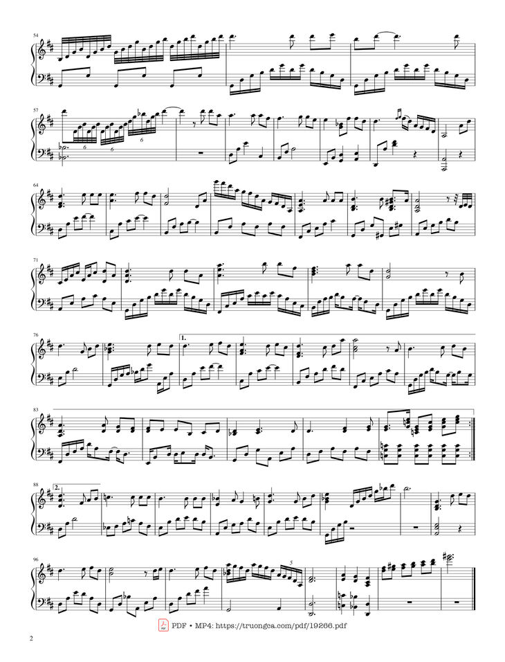 Page 2 of the piano sheet music PDF Piano - Niệm Khúc Cuối Sheet Piano by  Ngô Thụy Miên