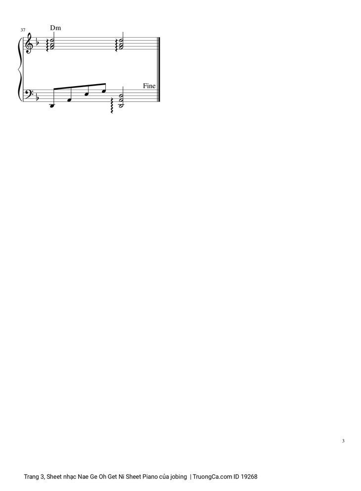 Page 3 of the piano sheet music PDF - Nae Ge Oh Get Ni Sheet Piano by Jobing