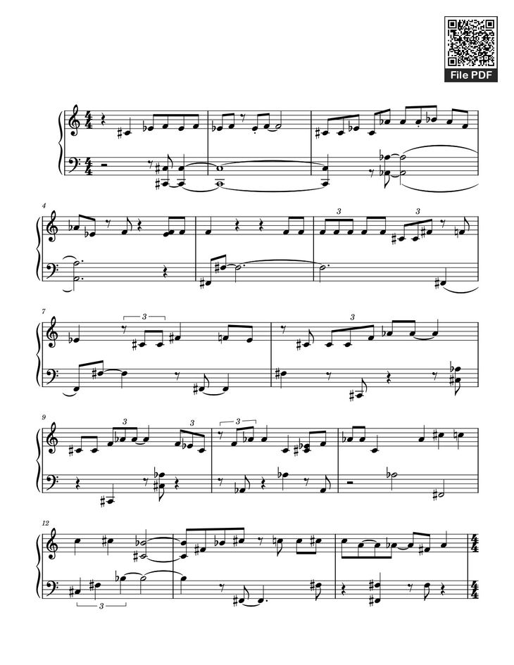Page 1 of the piano sheet music PDF - Hào Quang Sheet Piano by Xxevilboy210x