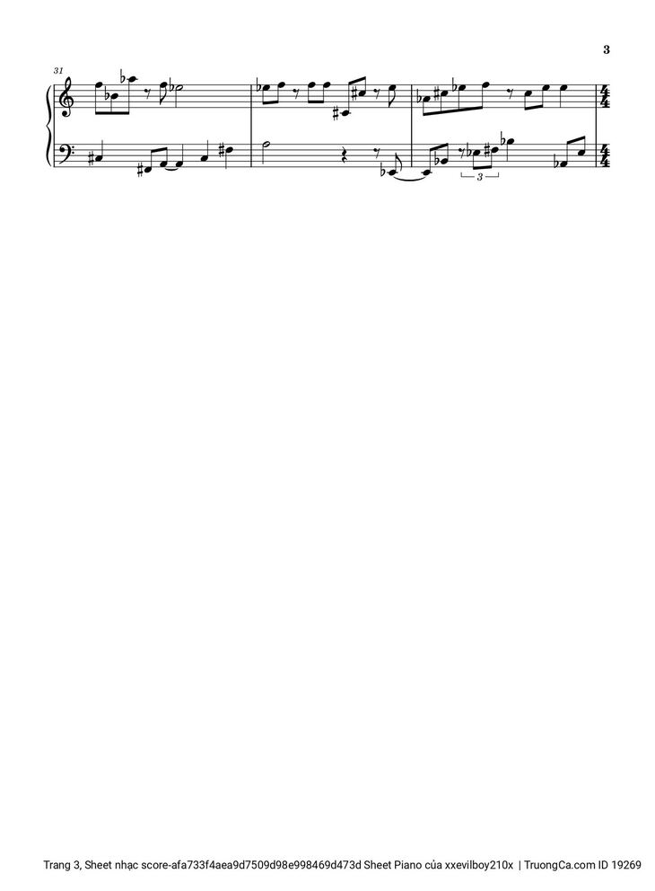 Page 3 of the piano sheet music PDF - Hào Quang Sheet Piano by Xxevilboy210x