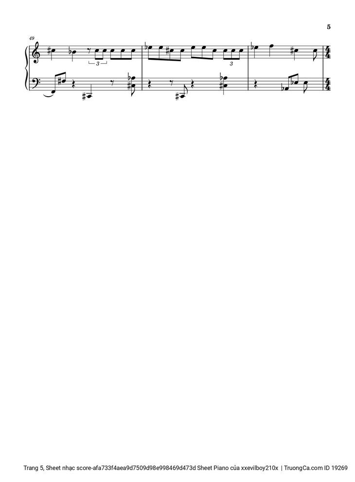 Page 5 of the piano sheet music PDF - Hào Quang Sheet Piano by Xxevilboy210x