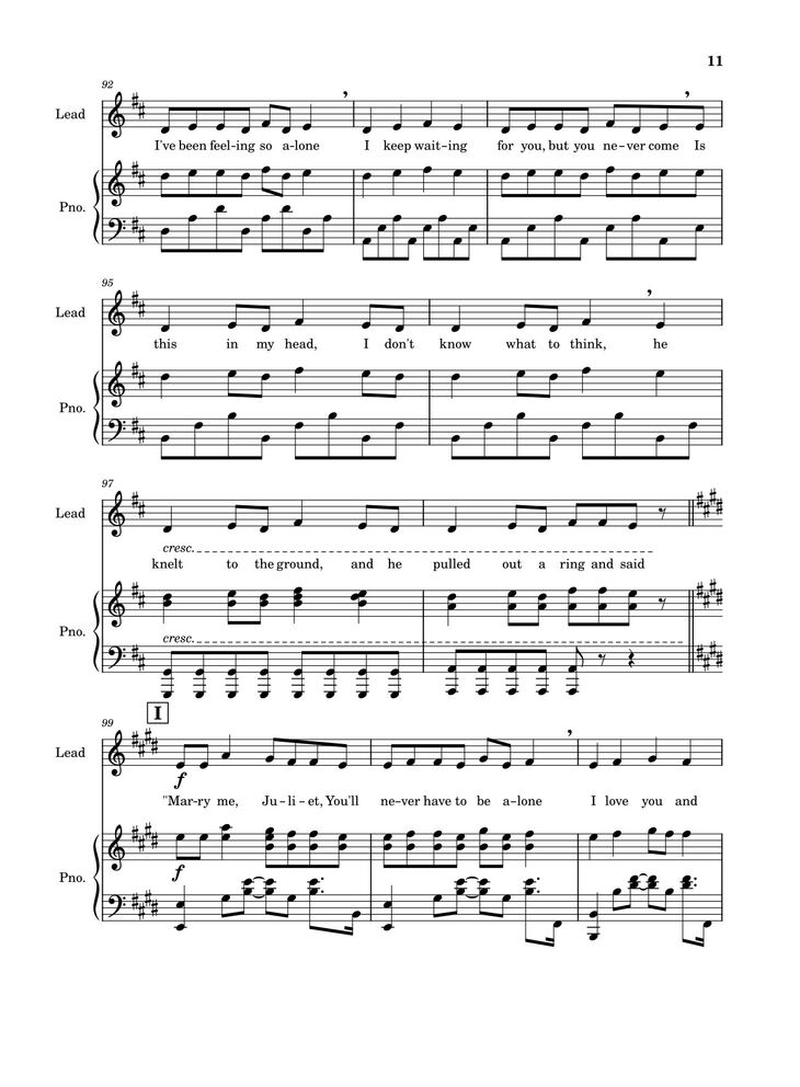 Page 11 of the piano sheet music PDF - Love Story (Taylor