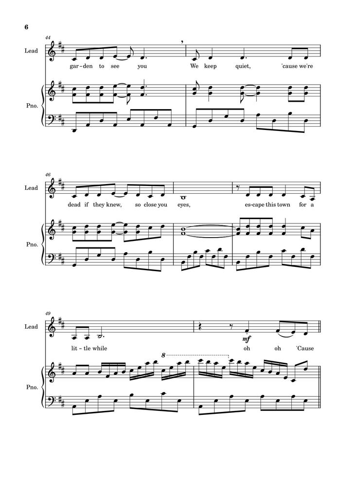 Page 6 of the piano sheet music PDF - Love Story (Taylor
