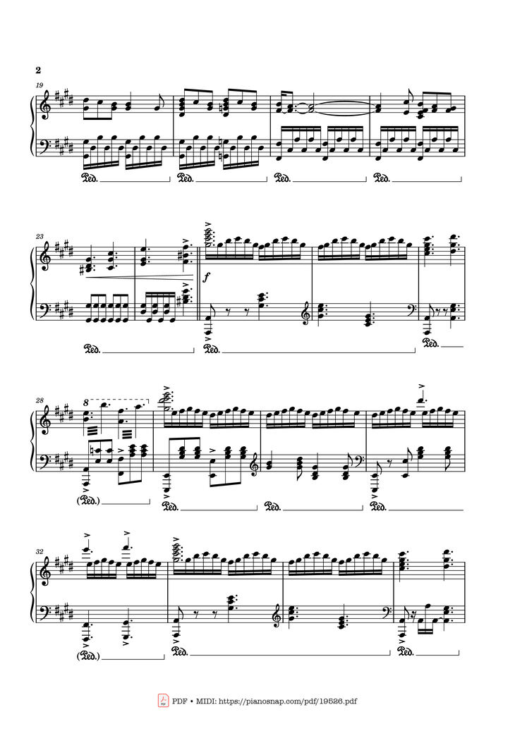 Page 2 of the piano sheet music PDF - Golden Hour JVKE Sheet Piano by Shawnshawnshawn