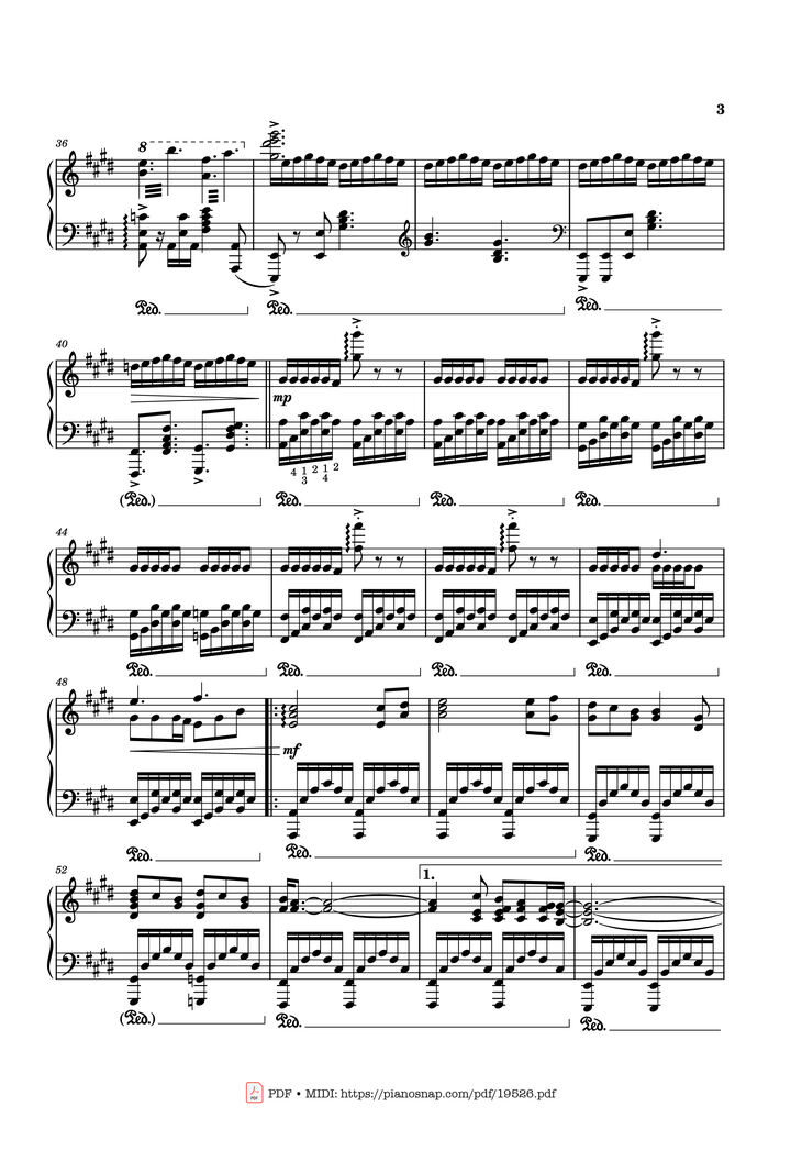 Page 3 of the piano sheet music PDF - Golden Hour JVKE Sheet Piano by Shawnshawnshawn