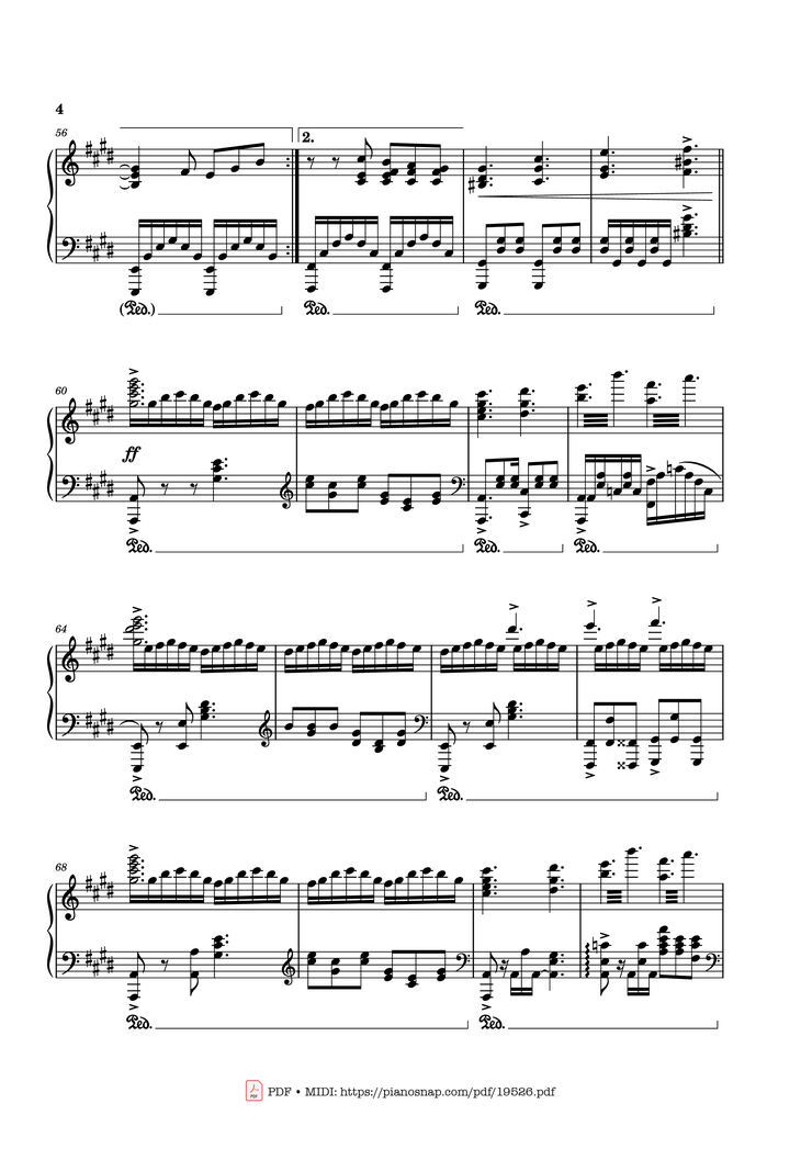 Page 4 of the piano sheet music PDF - Golden Hour JVKE Sheet Piano by Shawnshawnshawn
