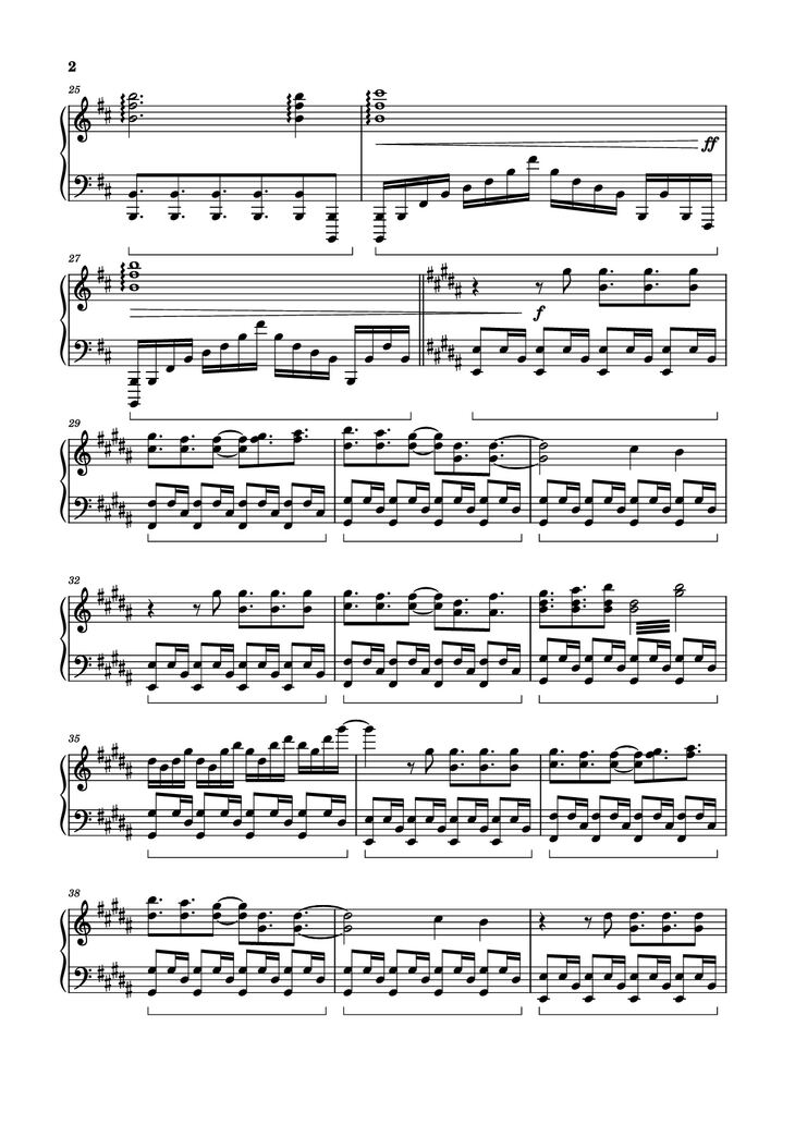 Page 2 of the piano sheet music PDF - Tori no Uta Sheet Piano by Haydenwong825