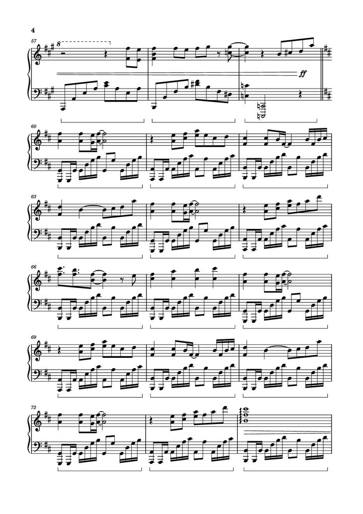 Page 4 of the piano sheet music PDF - Tori no Uta Sheet Piano by Haydenwong825