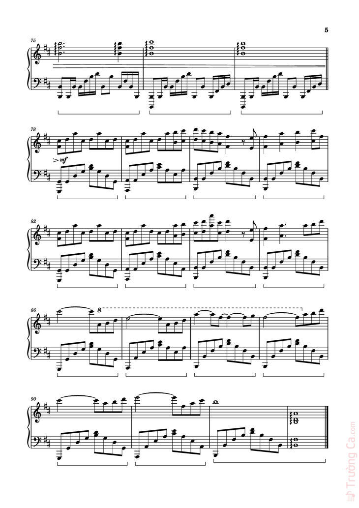 Page 5 of the piano sheet music PDF - Tori no Uta Sheet Piano by Haydenwong825