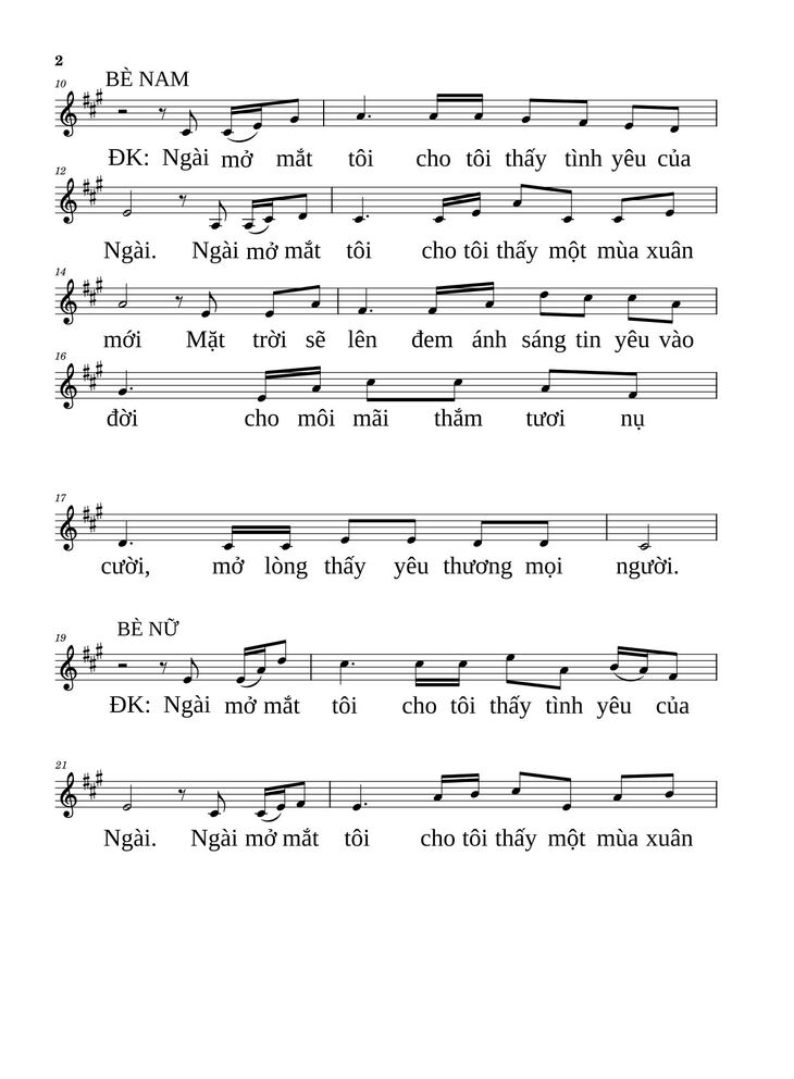 Page 3 of the piano sheet music PDF - Ngài mở mắt tôi by Nguyễn Hùng Cường