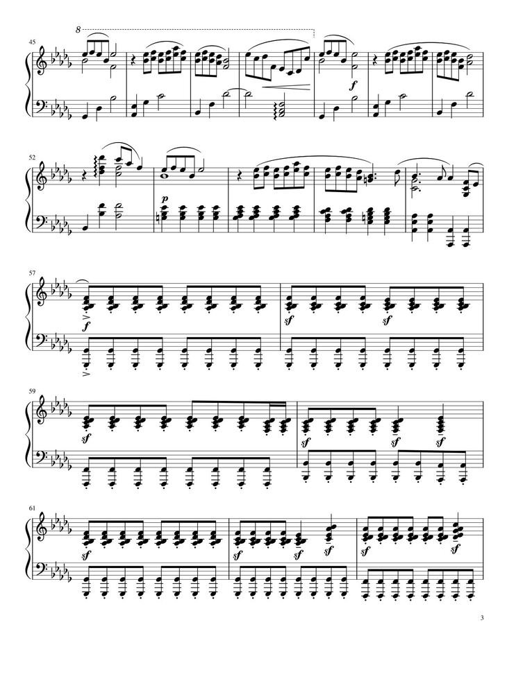 Page 3 of the piano sheet music PDF - Merry Christmas, Mr. Lawrence Sheet Piano by Ryuichi Sakamoto