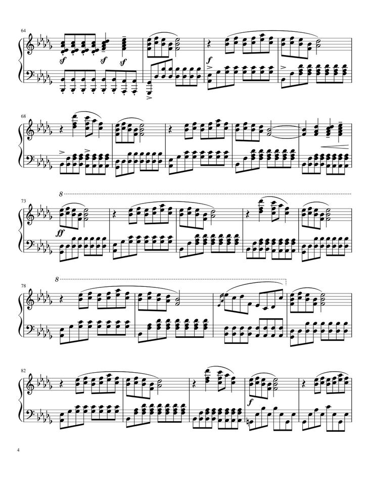 Page 4 of the piano sheet music PDF - Merry Christmas, Mr. Lawrence Sheet Piano by Ryuichi Sakamoto