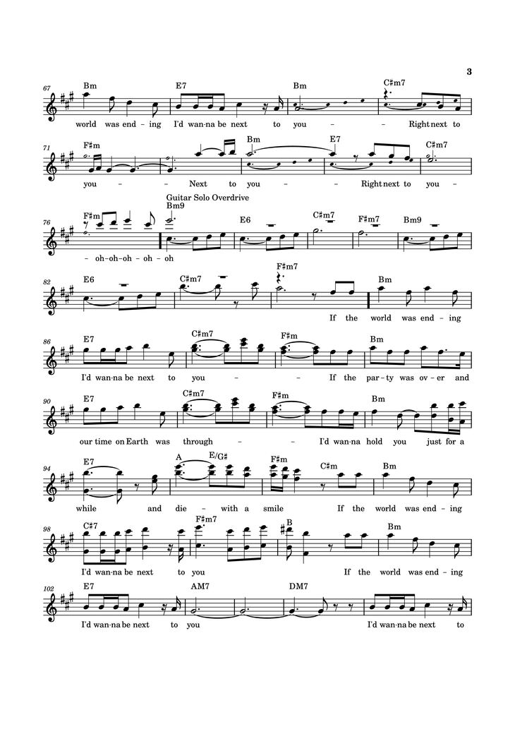 Page 3 of the piano sheet music PDF - Die With A Smile Sheet Piano by Stect
