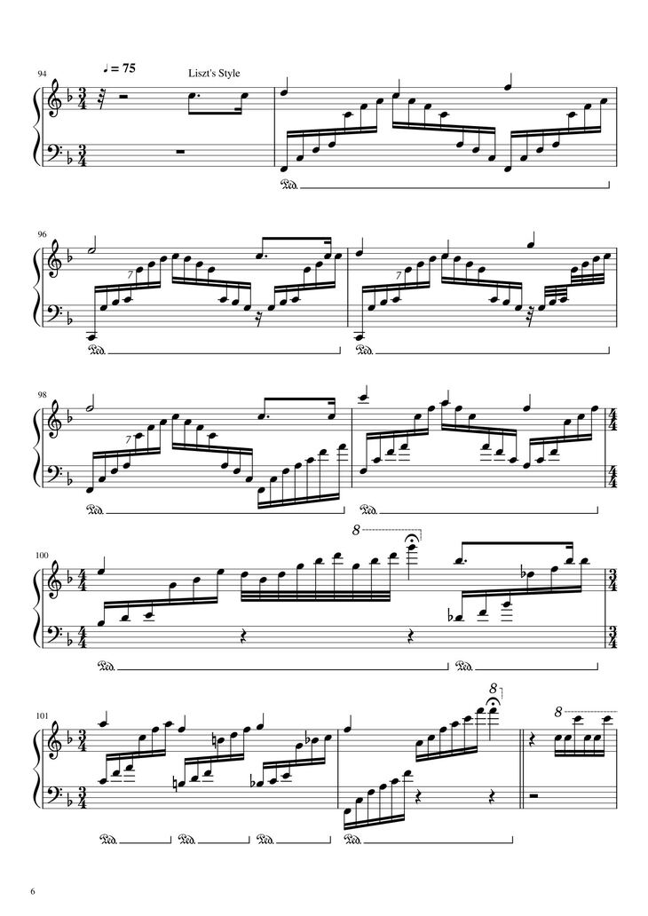 Page 6 of the piano sheet music PDF - Happy Birthday To You Sheet Piano Variations by Hazel Nguyen