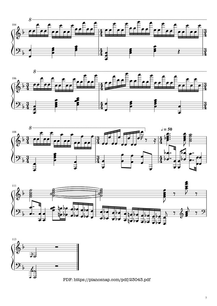 Page 7 of the piano sheet music PDF - Happy Birthday To You Sheet Piano Variations by Hazel Nguyen