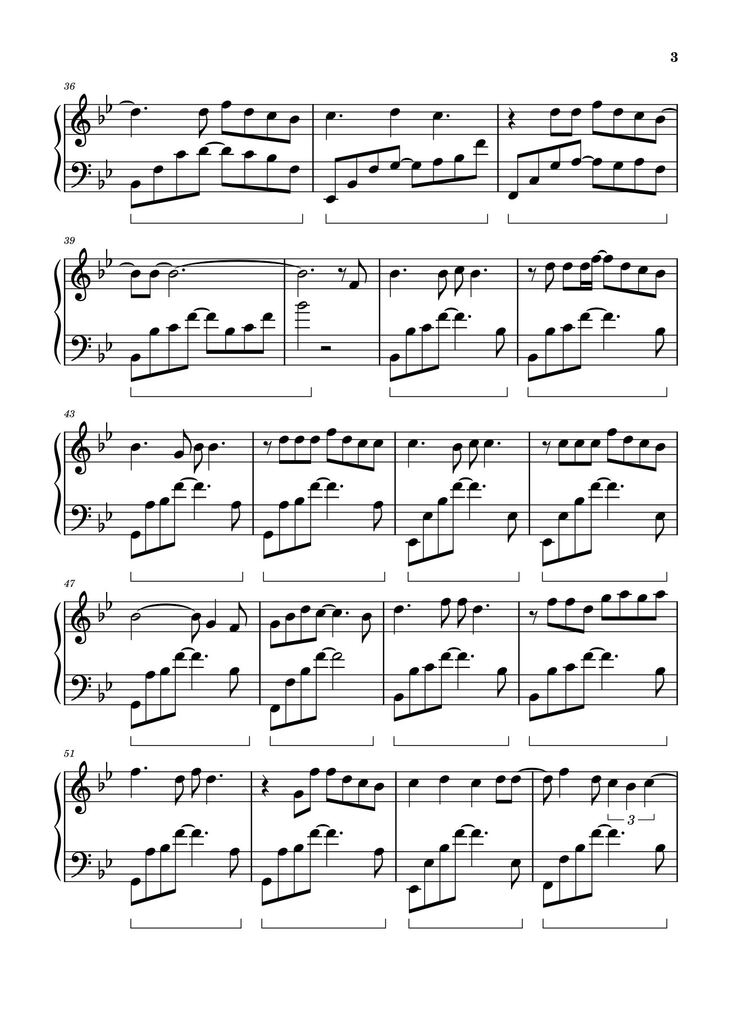 Page 3 of the piano sheet music PDF - Hẹn ước từ hư vô Sheet Piano by Phan Mạnh Quỳnh