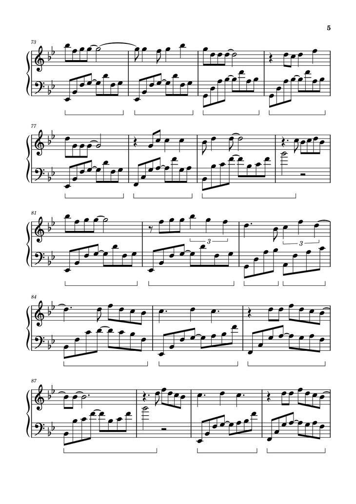 Page 5 of the piano sheet music PDF - Hẹn ước từ hư vô Sheet Piano by Phan Mạnh Quỳnh