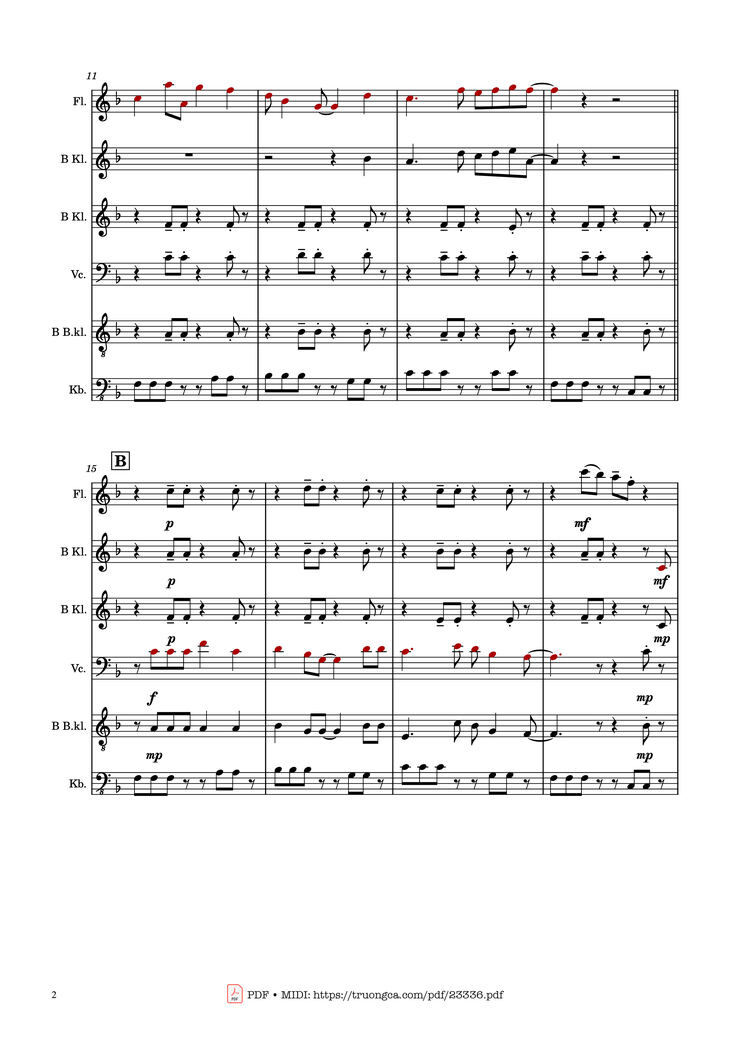 Page 2 of the piano sheet music PDF - Mary