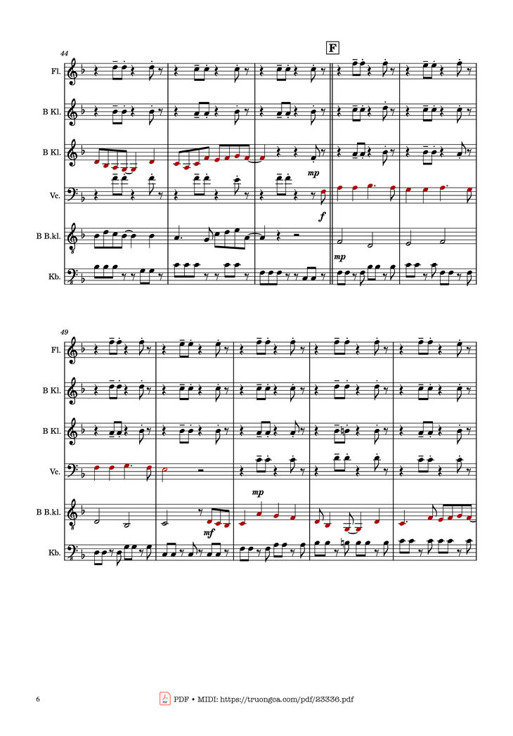 Page 6 of the piano sheet music PDF - Mary