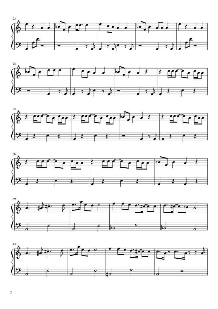 Page 2 of the piano sheet music PDF - HOW YOU LIKE THAT Sheet Piano by Veeroonaa