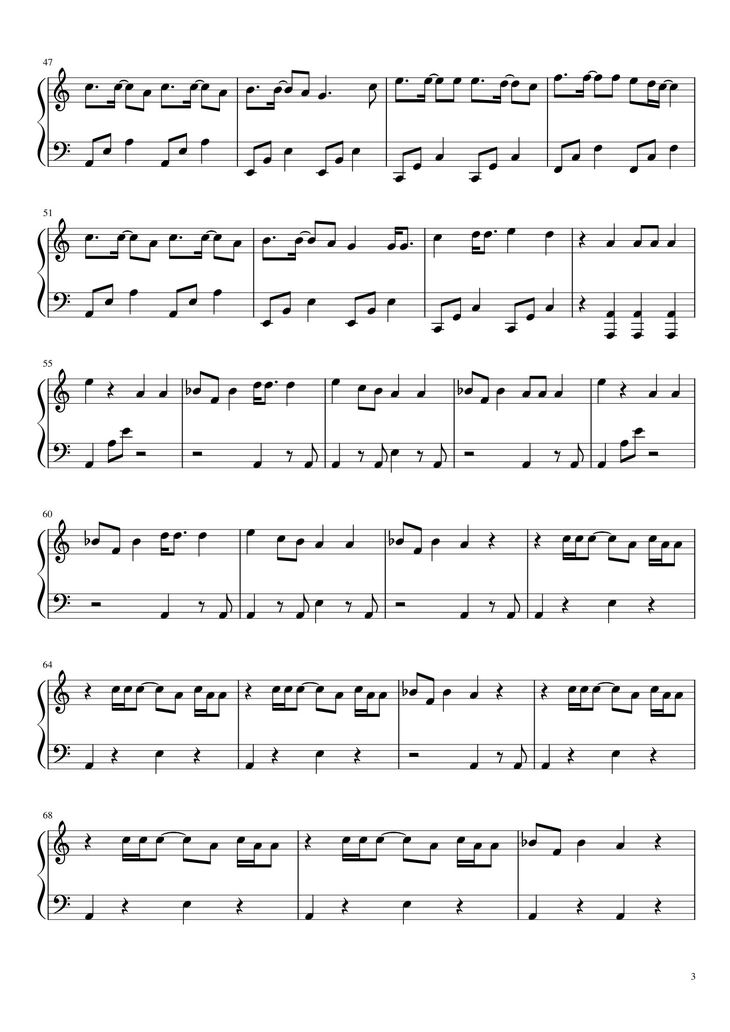 Page 3 of the piano sheet music PDF - HOW YOU LIKE THAT Sheet Piano by Veeroonaa