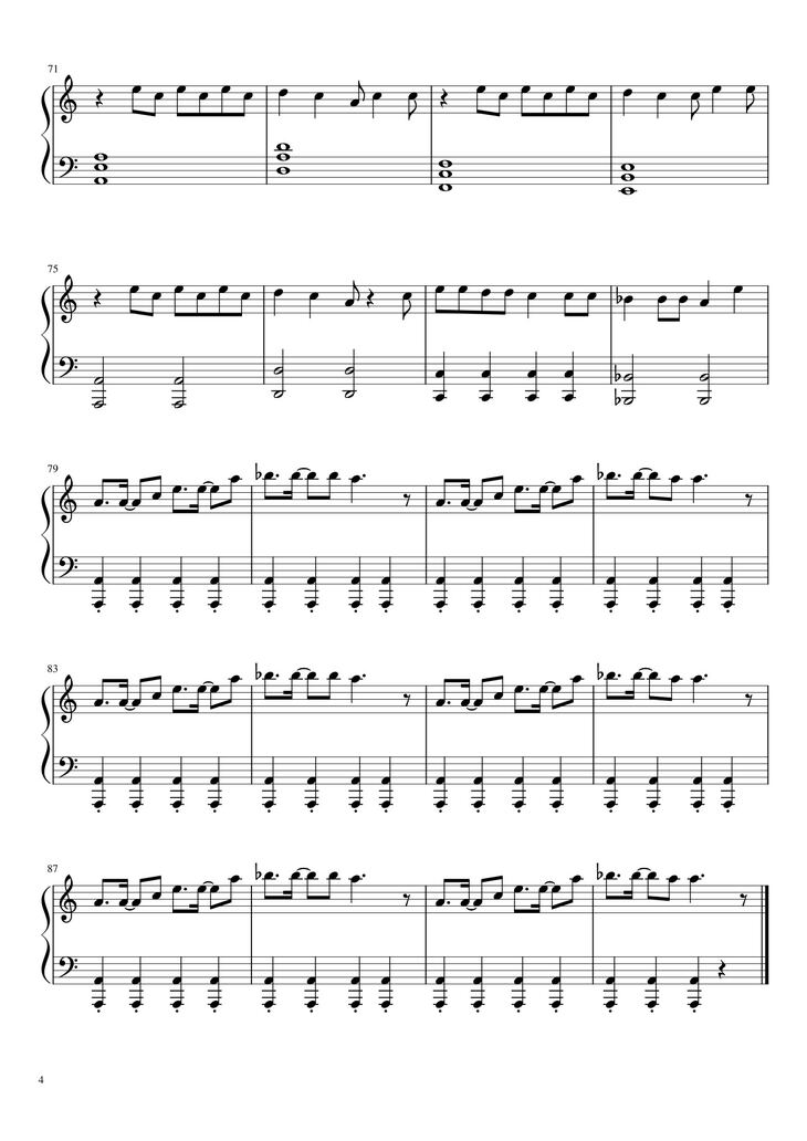 Page 4 of the piano sheet music PDF - HOW YOU LIKE THAT Sheet Piano by Veeroonaa