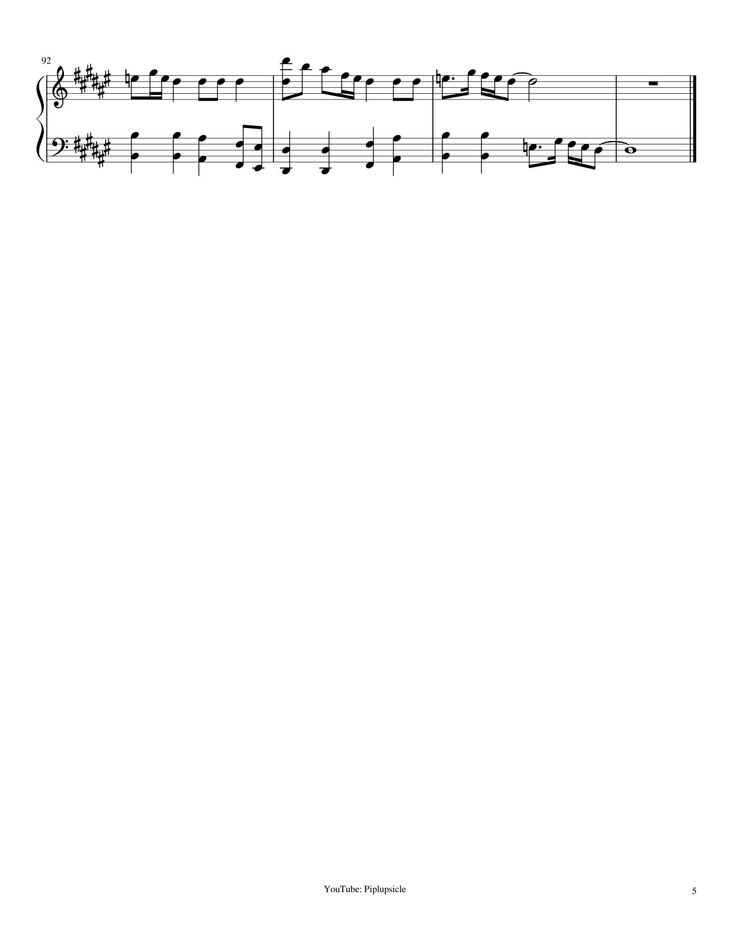 Page 5 of the piano sheet music PDF - How You Like That Sheet Piano by Piplupsicle