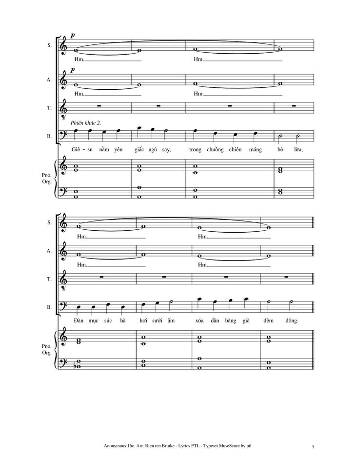 Page 5 of the piano sheet music PDF - Vui Lên Nào (4 bè SATB, GAUDETE) by Giang Tâm