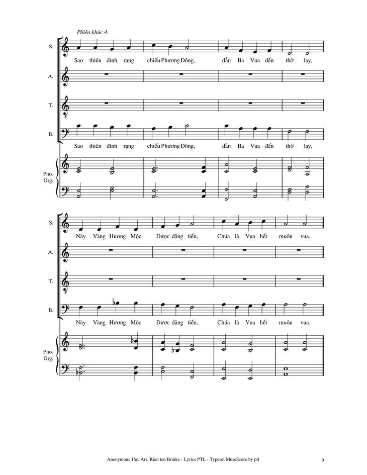 Page 9 of the piano sheet music PDF - Vui Lên Nào (4 bè SATB, GAUDETE) by Giang Tâm