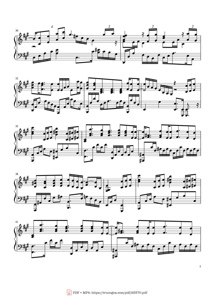 Page 3 of the piano sheet music PDF Piano - Happy New Year Sheet Piano by Tạ Quốc Vinh
