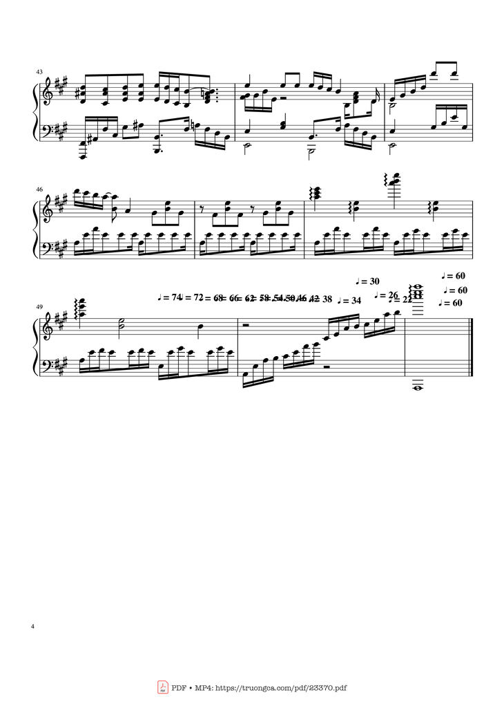 Page 4 of the piano sheet music PDF Piano - Happy New Year Sheet Piano by Tạ Quốc Vinh