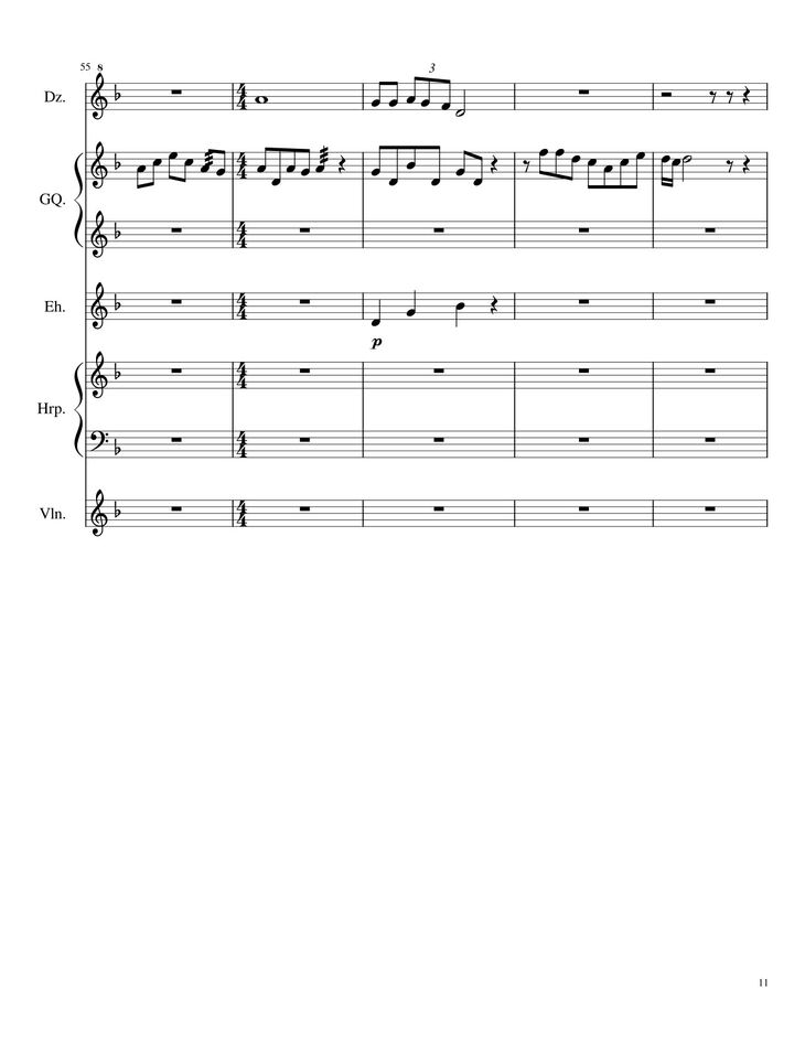 Page 11 of the piano sheet music PDF - Traditional Chinese Music Sheet Violin by TheLight OI